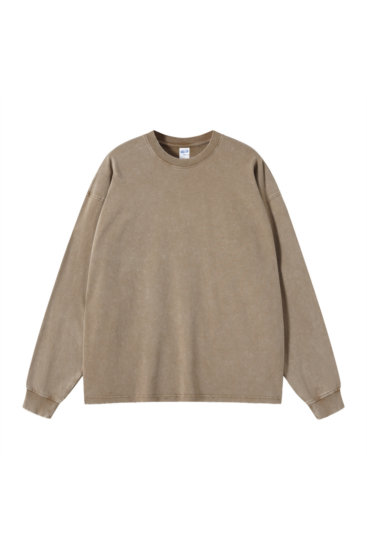 Distressed Washed Long-Sleeve T-Shirt