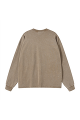 Distressed Washed Long-Sleeve T-Shirt