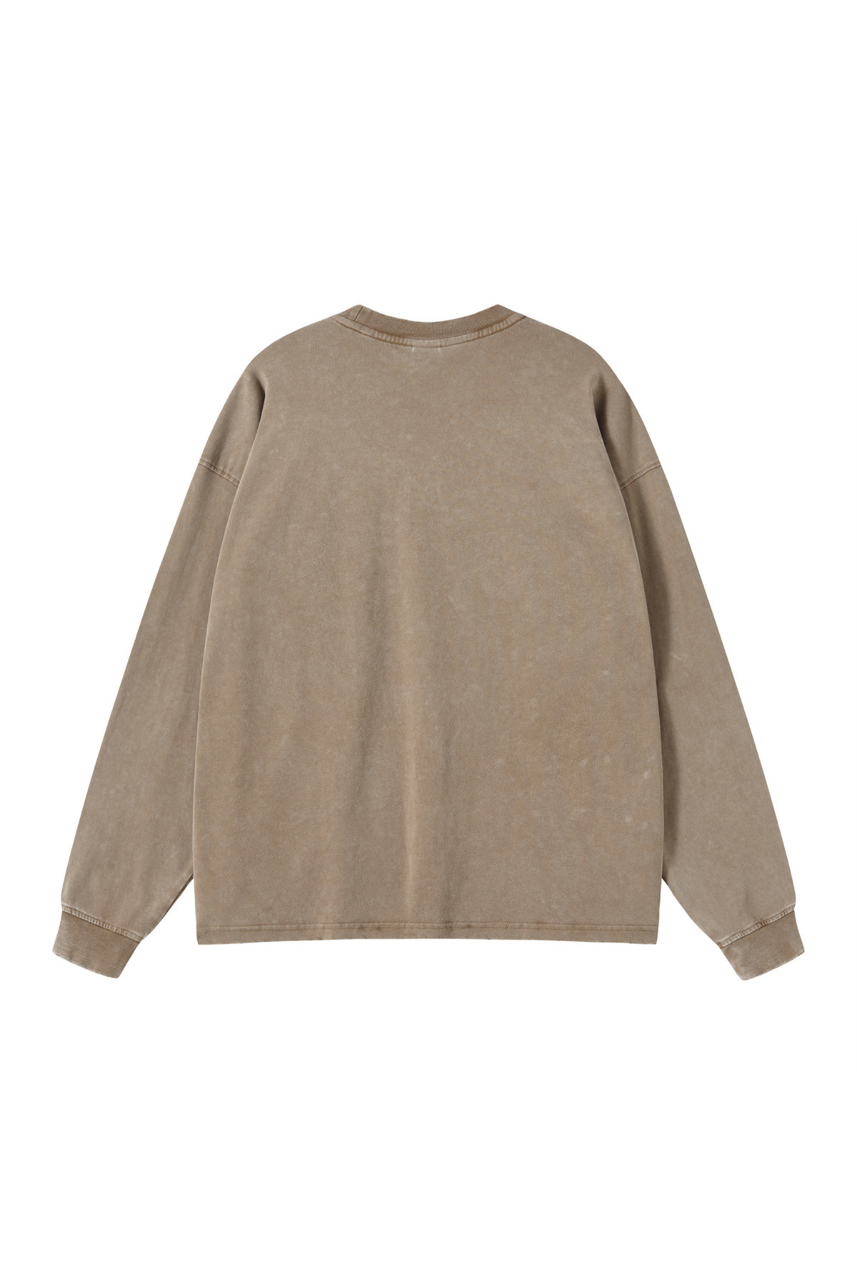 Distressed Washed Long-Sleeve T-Shirt