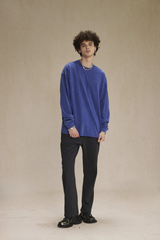 Distressed Washed Long-Sleeve T-Shirt