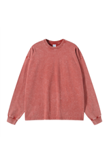Distressed Washed Long-Sleeve T-Shirt