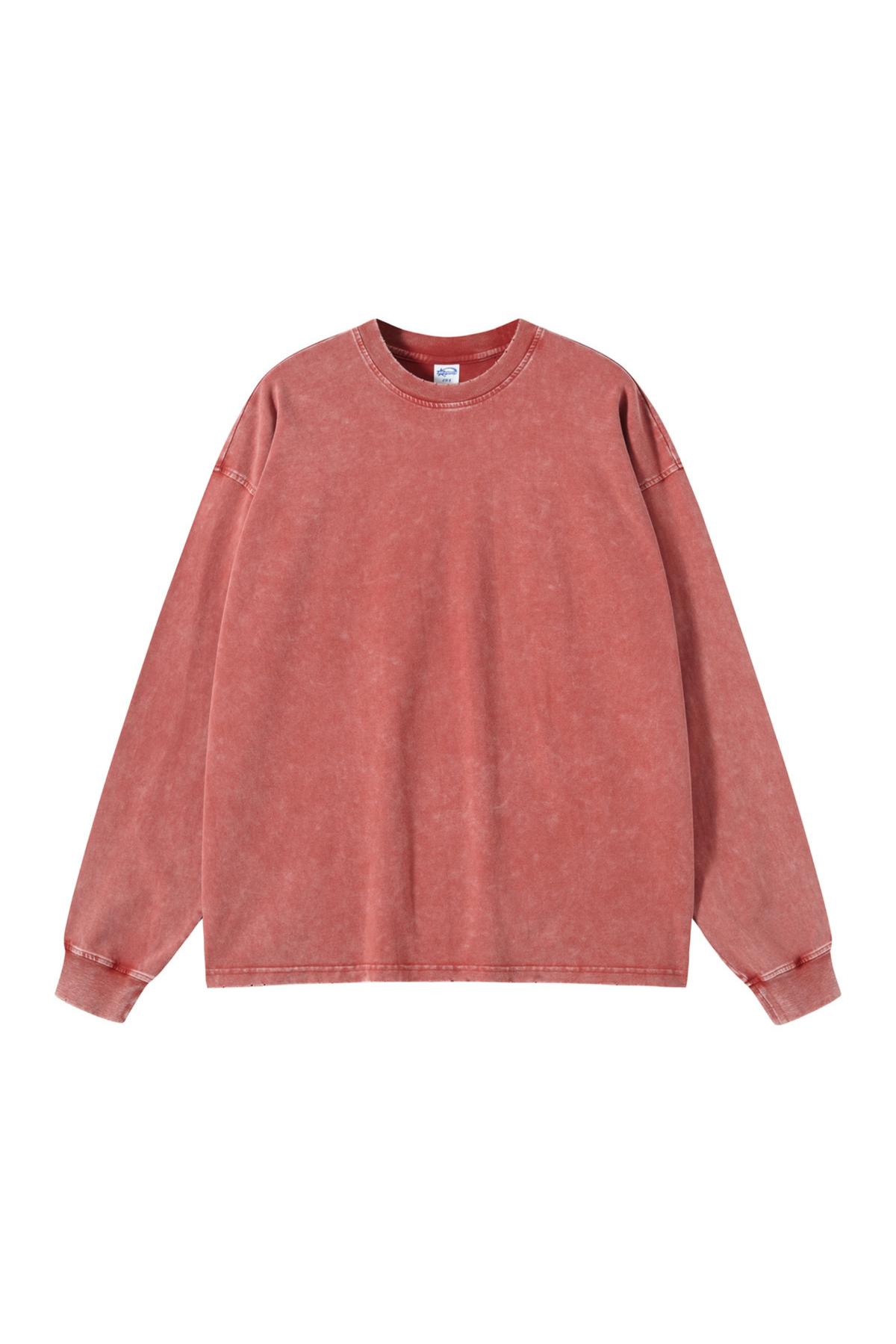 Distressed Washed Long-Sleeve T-Shirt