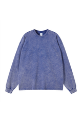 Distressed Washed Long-Sleeve T-Shirt