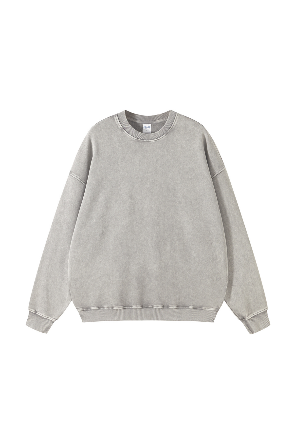 Heavyweight Crewneck Sweatshirt in Light Grey – front product view