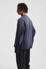 Raw Edge Long Sleeve T-Shirt – neckline and sleeve detail