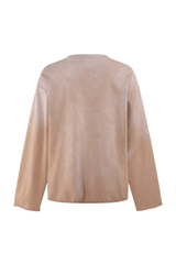 Raw Edge Long Sleeve T-Shirt in Sand – back view