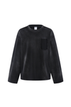 Faded Pocket Long-Sleeve T-Shirt in Black – front product view