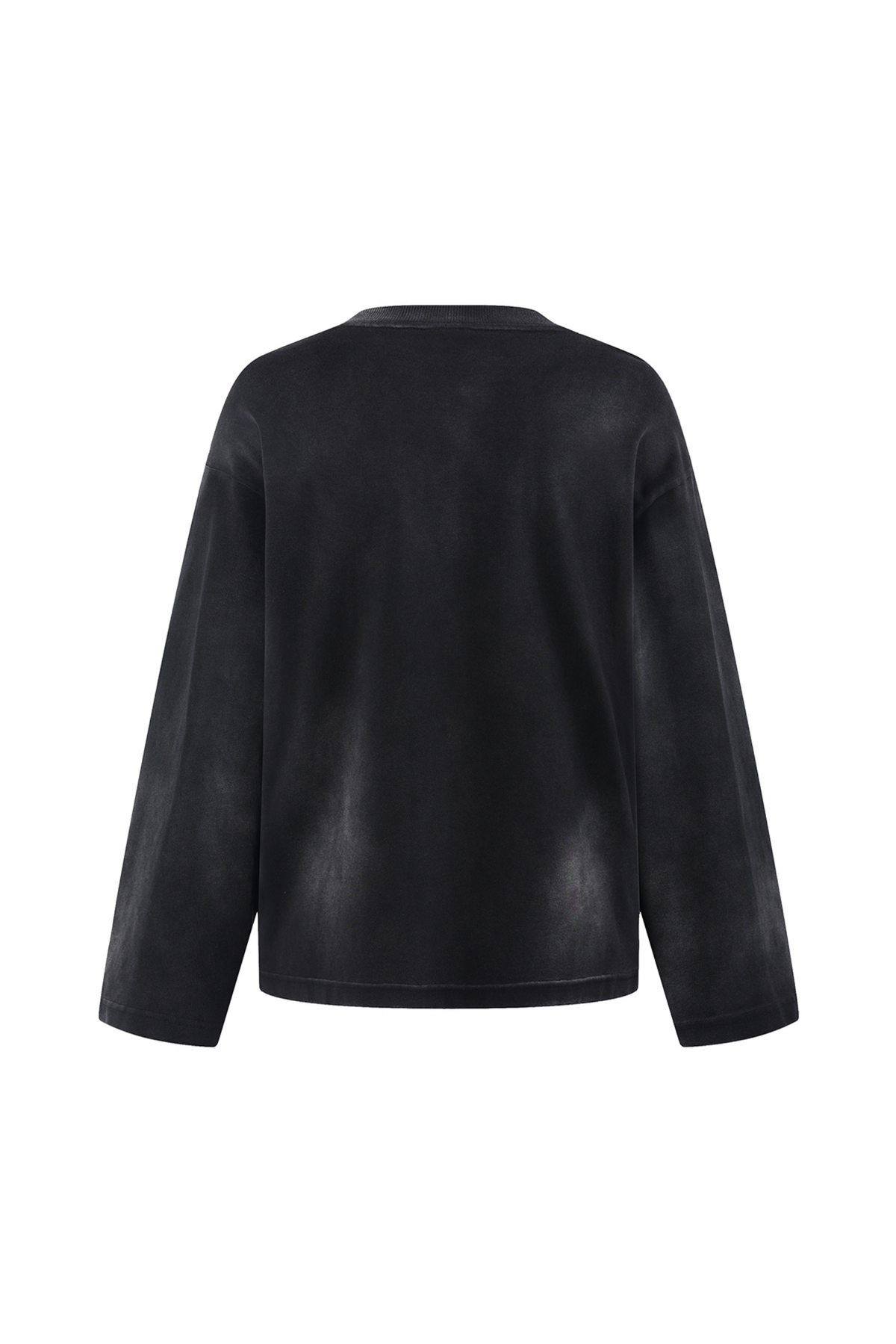 Faded Pocket Long-Sleeve T-Shirt in Black – detail view