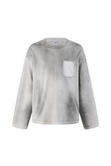 Faded Pocket Long-Sleeve T-Shirt in White – front product view