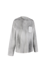 Faded Pocket Long-Sleeve T-Shirt in White – back product view