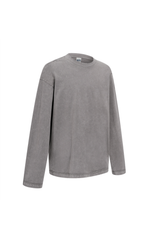 Contrast-Stitch Long-Sleeve T-Shirt in Grey – detail view