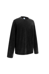 Contrast-Stitch Long-Sleeve T-Shirt in Black – back product view