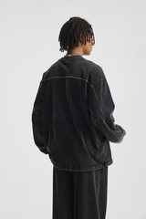 Contrast-Stitch Long-Sleeve T-Shirt – fit view