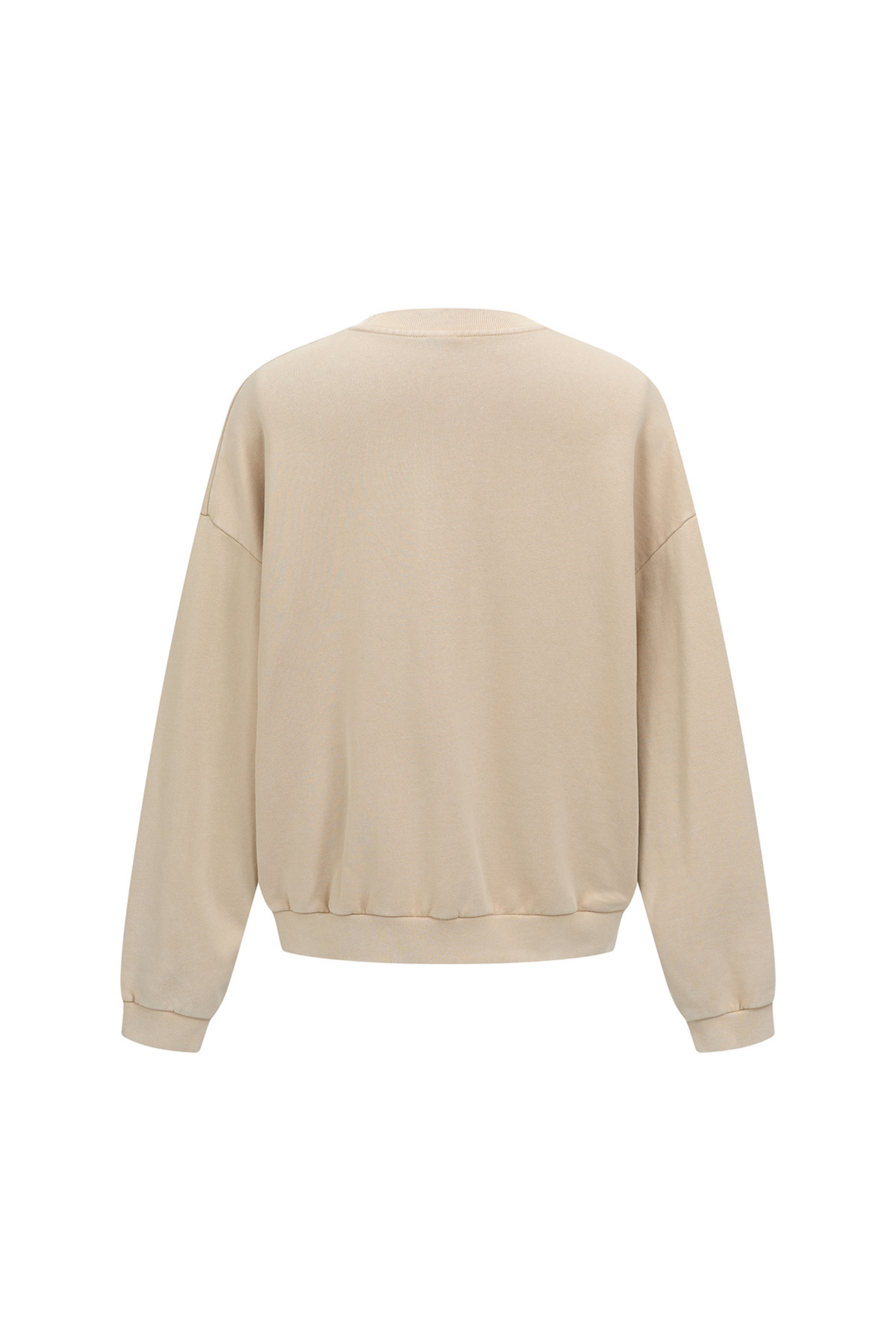 Washed Mock-Neck Sweatshirt in Stone – close-up detail