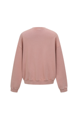 Washed Mock-Neck Sweatshirt in Dusty Pink – close-up detail