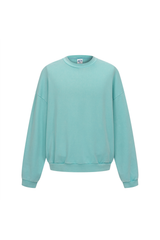 Washed Mock-Neck Sweatshirt in Mint Green – front view