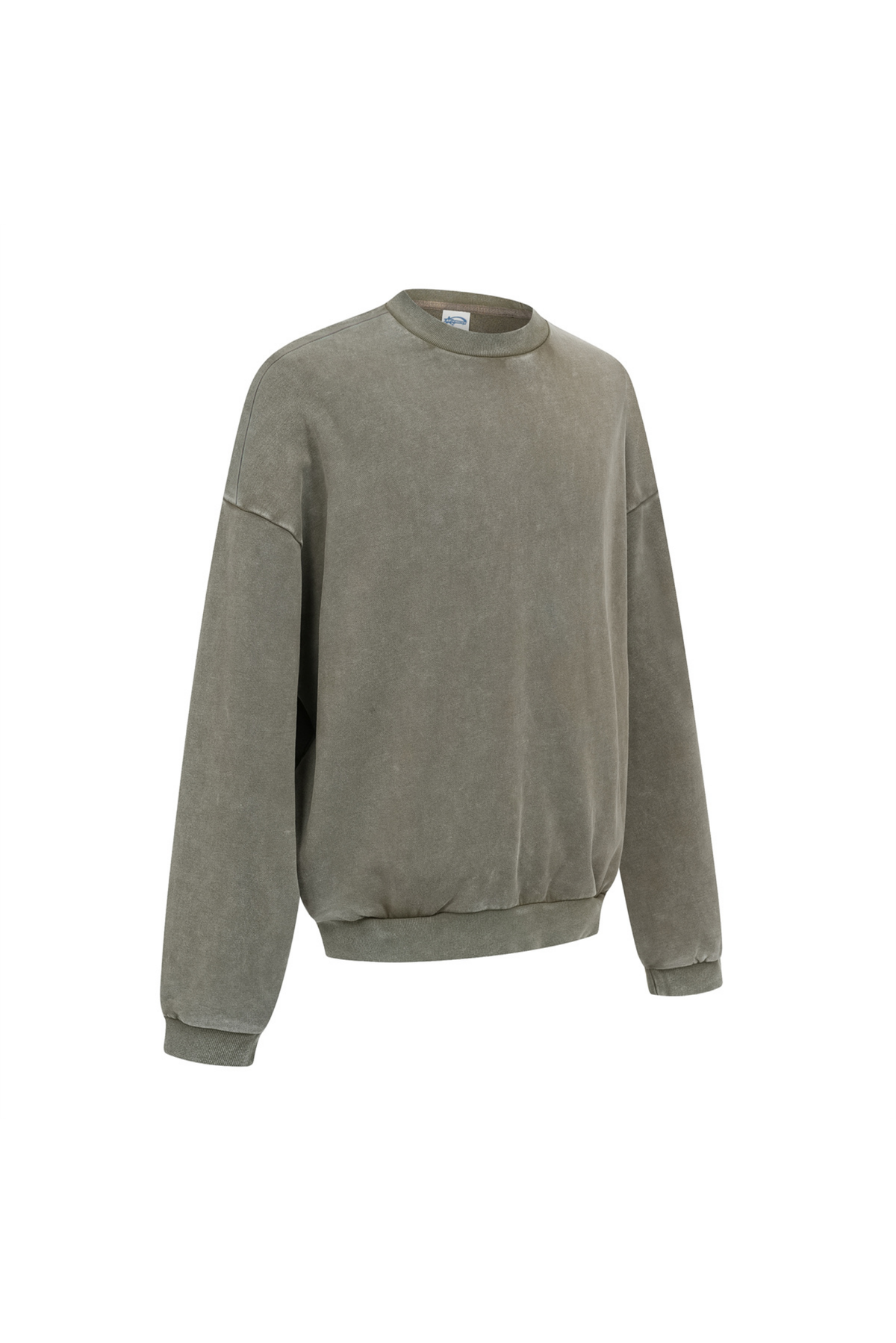 Washed Mock-Neck Sweatshirt in Olive – back view