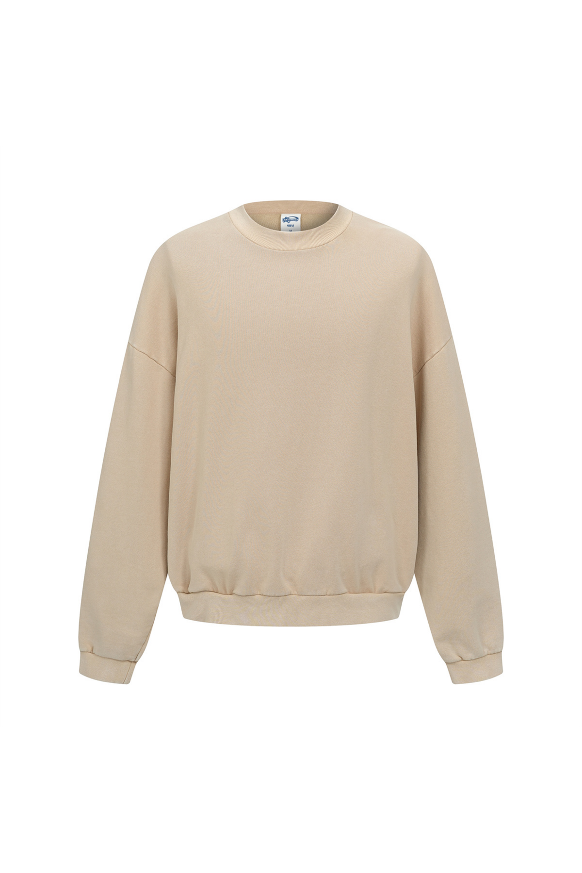 Washed Mock-Neck Sweatshirt in Stone – front view