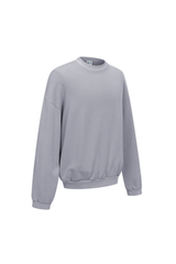 Washed Mock-Neck Sweatshirt in Light Grey – back view