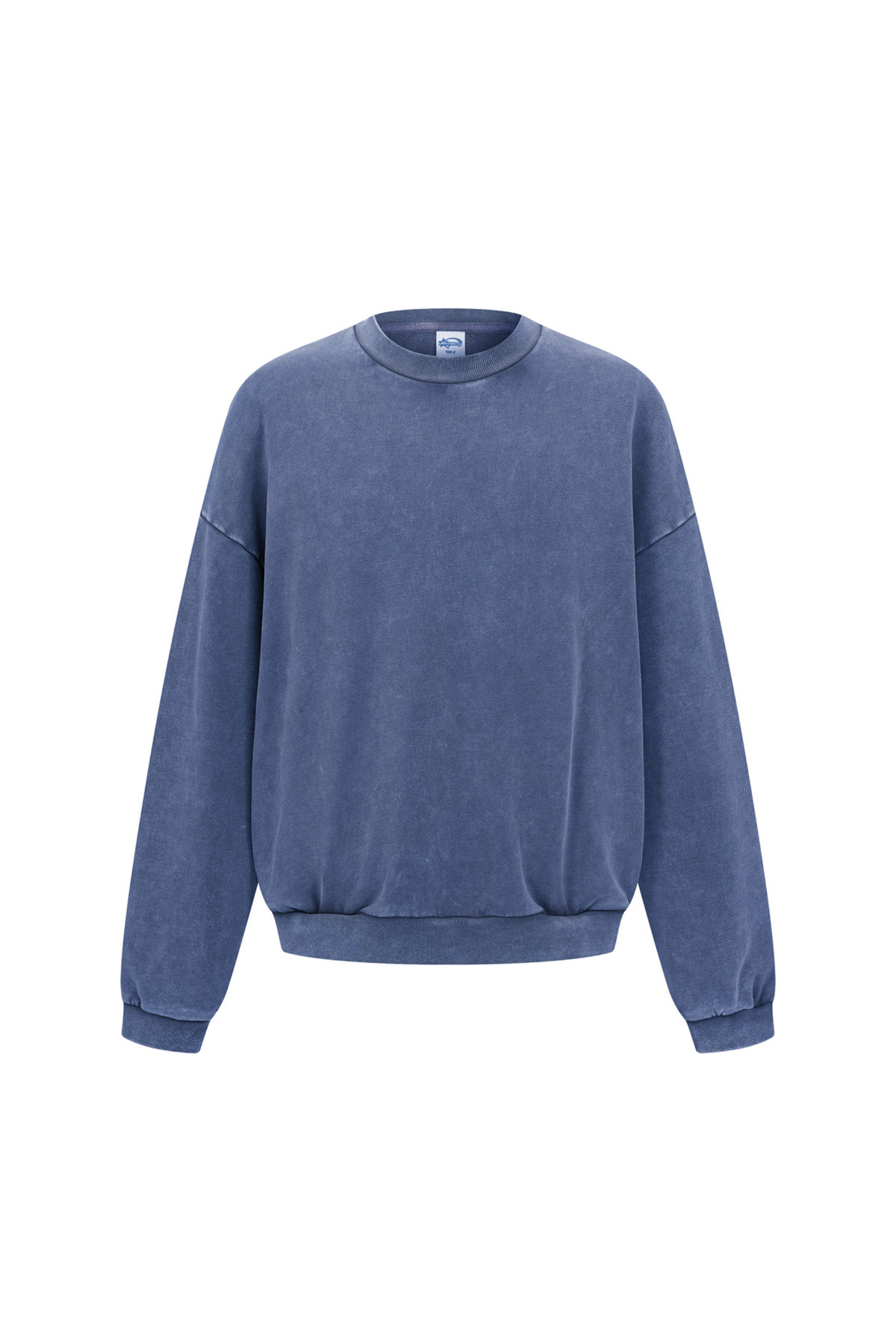 Washed Mock-Neck Sweatshirt in Navy – front view