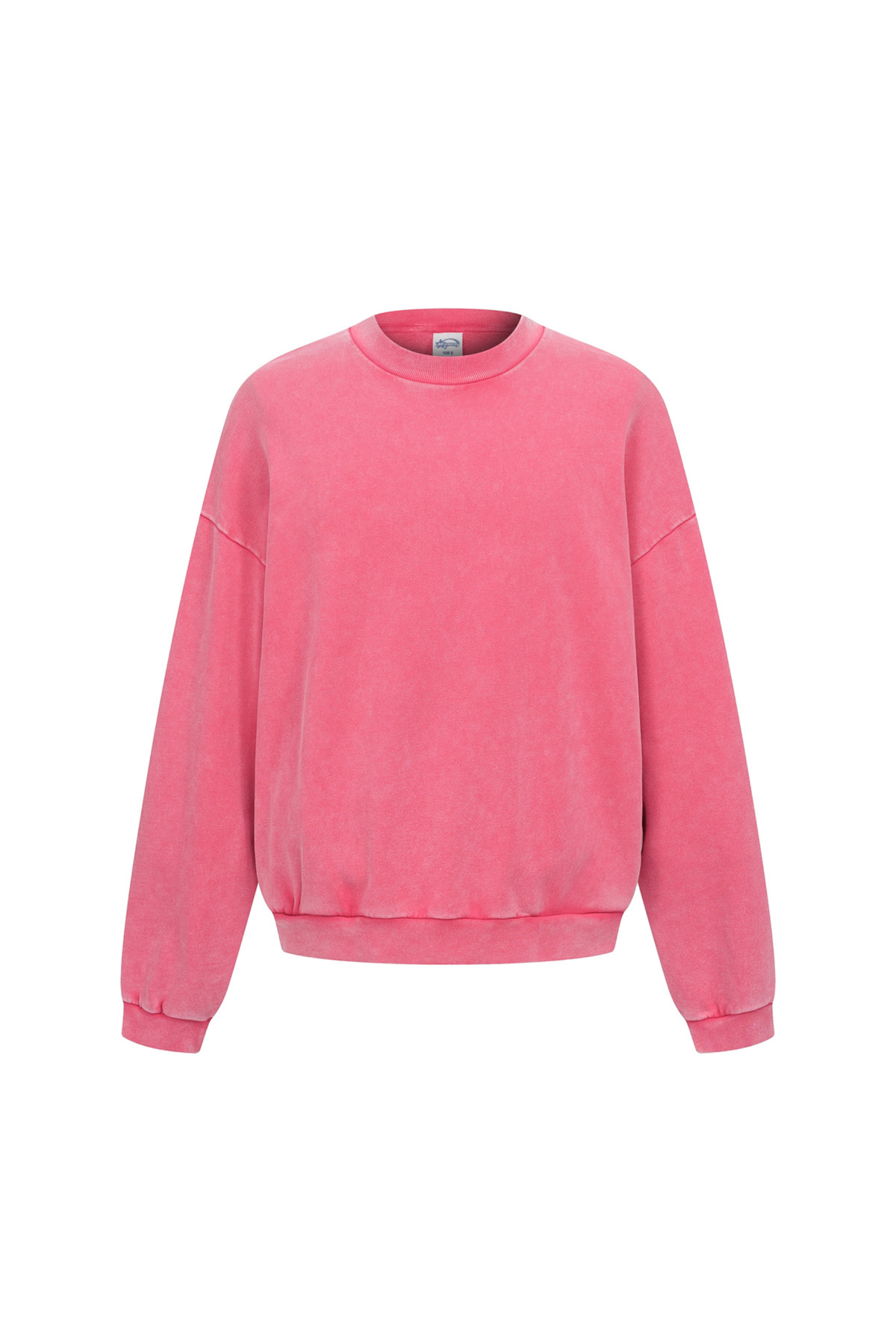 Washed Mock-Neck Sweatshirt in Rose Pink – front view