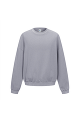 Washed Mock-Neck Sweatshirt in Light Grey – front view