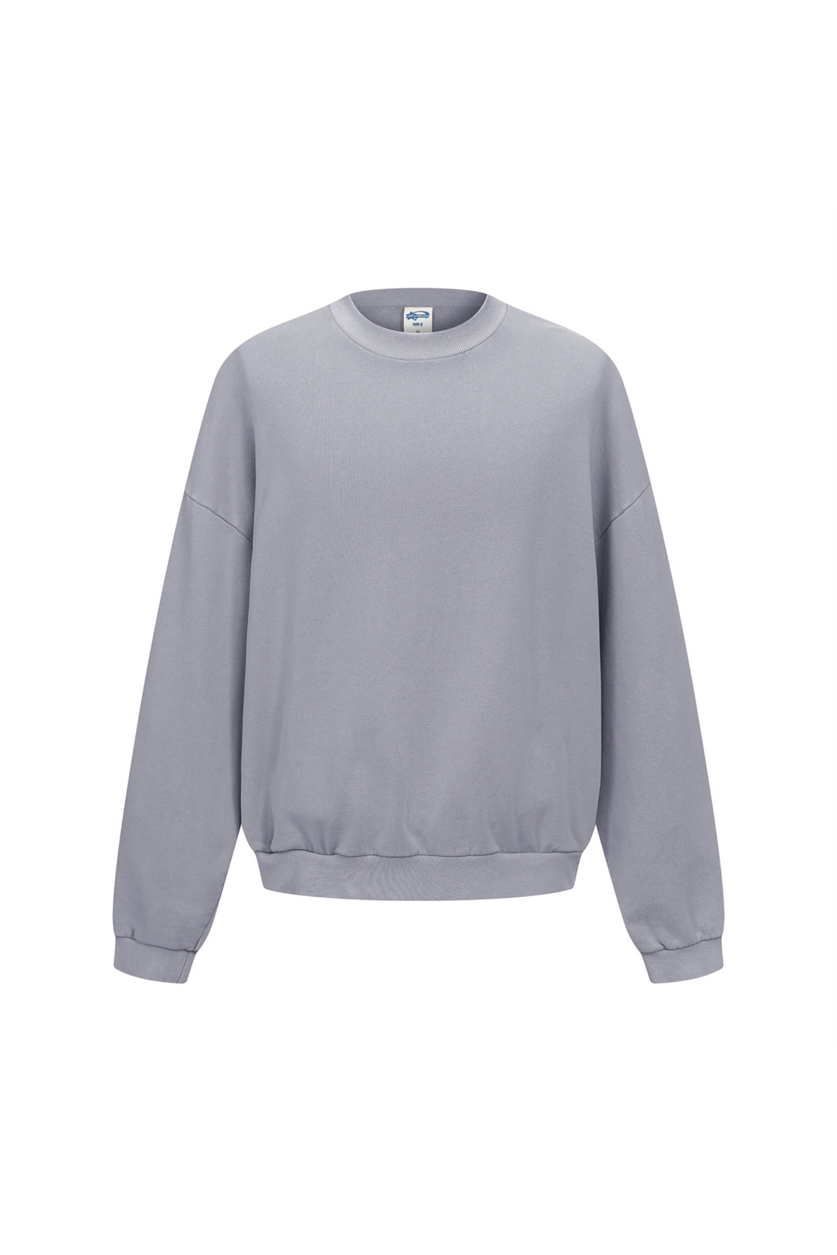 Washed Mock-Neck Sweatshirt in Light Grey – front view