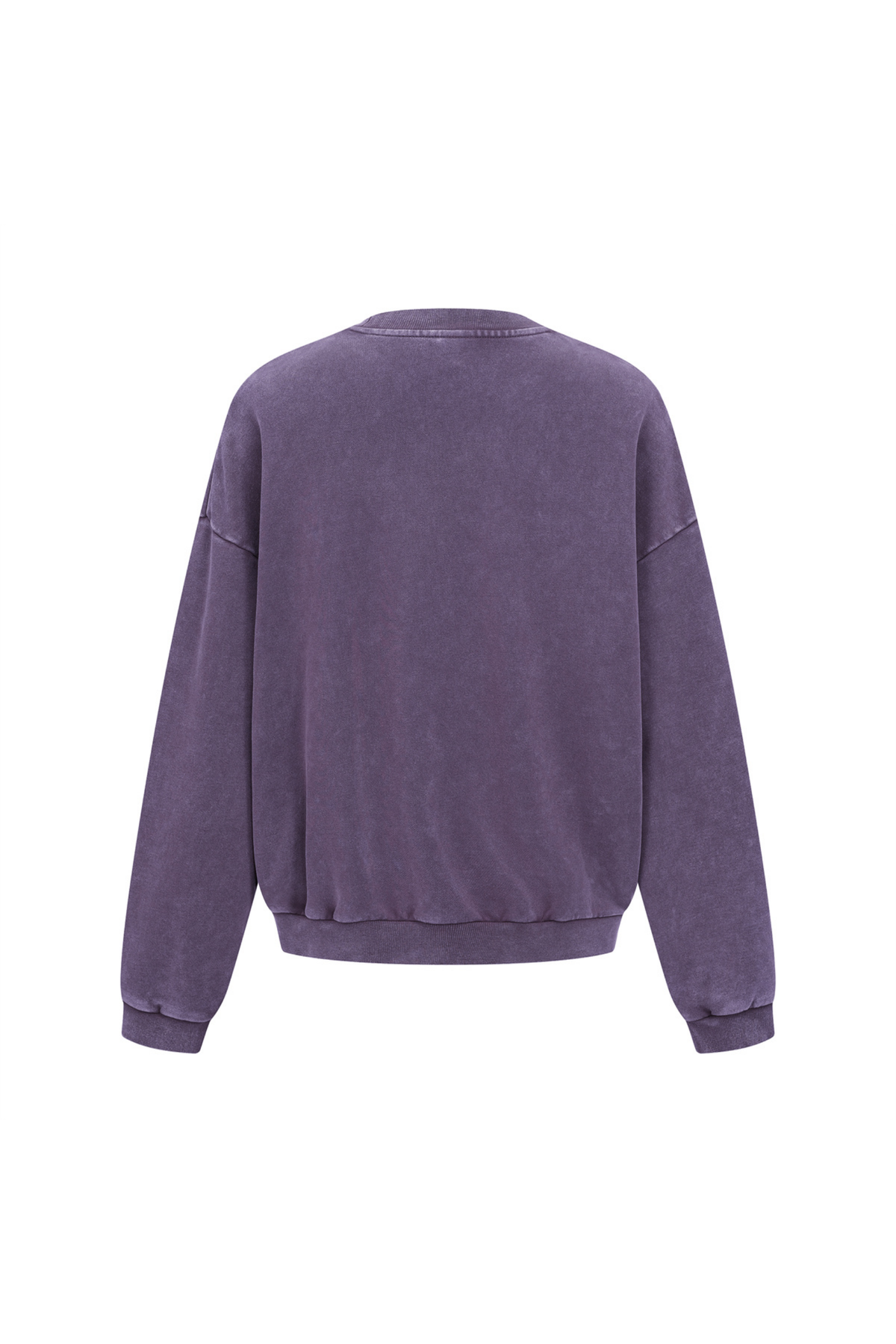 Washed Mock-Neck Sweatshirt in Dark Purple – close-up detail
