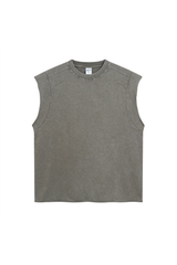 Raw-Edge Washed Sleeveless T-Shirt