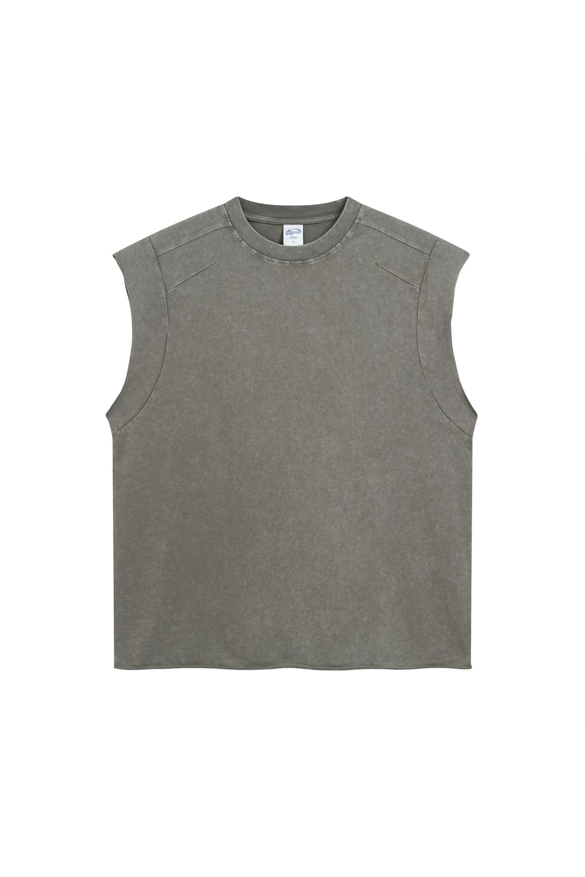 Raw-Edge Washed Sleeveless T-Shirt