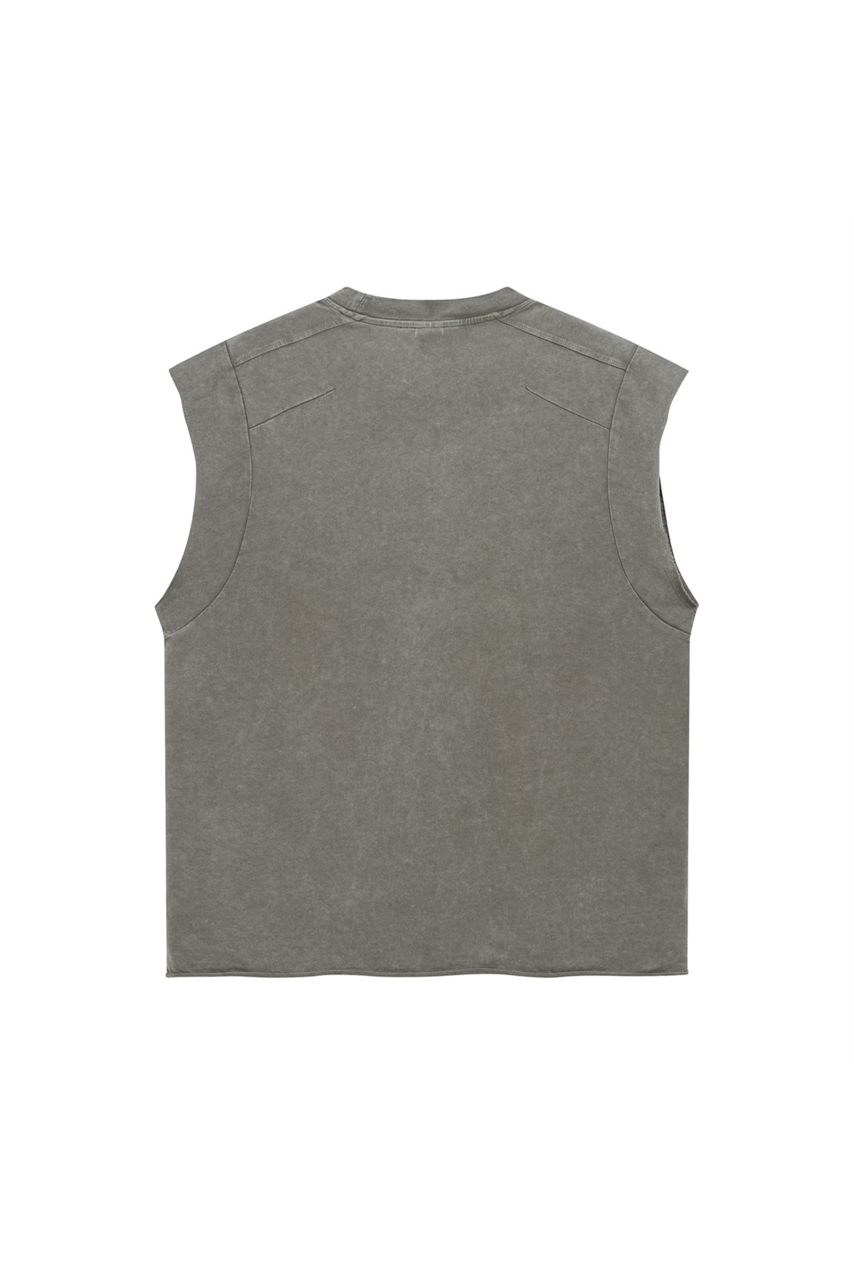 Raw-Edge Washed Sleeveless T-Shirt