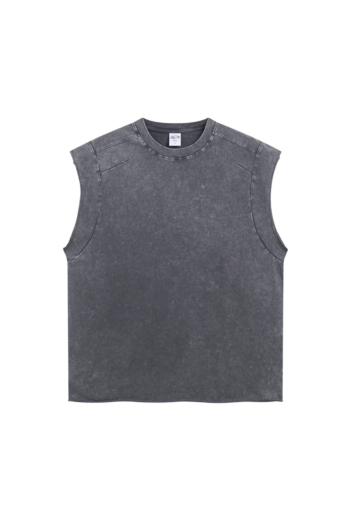 Raw-Edge Washed Sleeveless T-Shirt