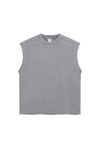 Raw-Edge Washed Sleeveless T-Shirt