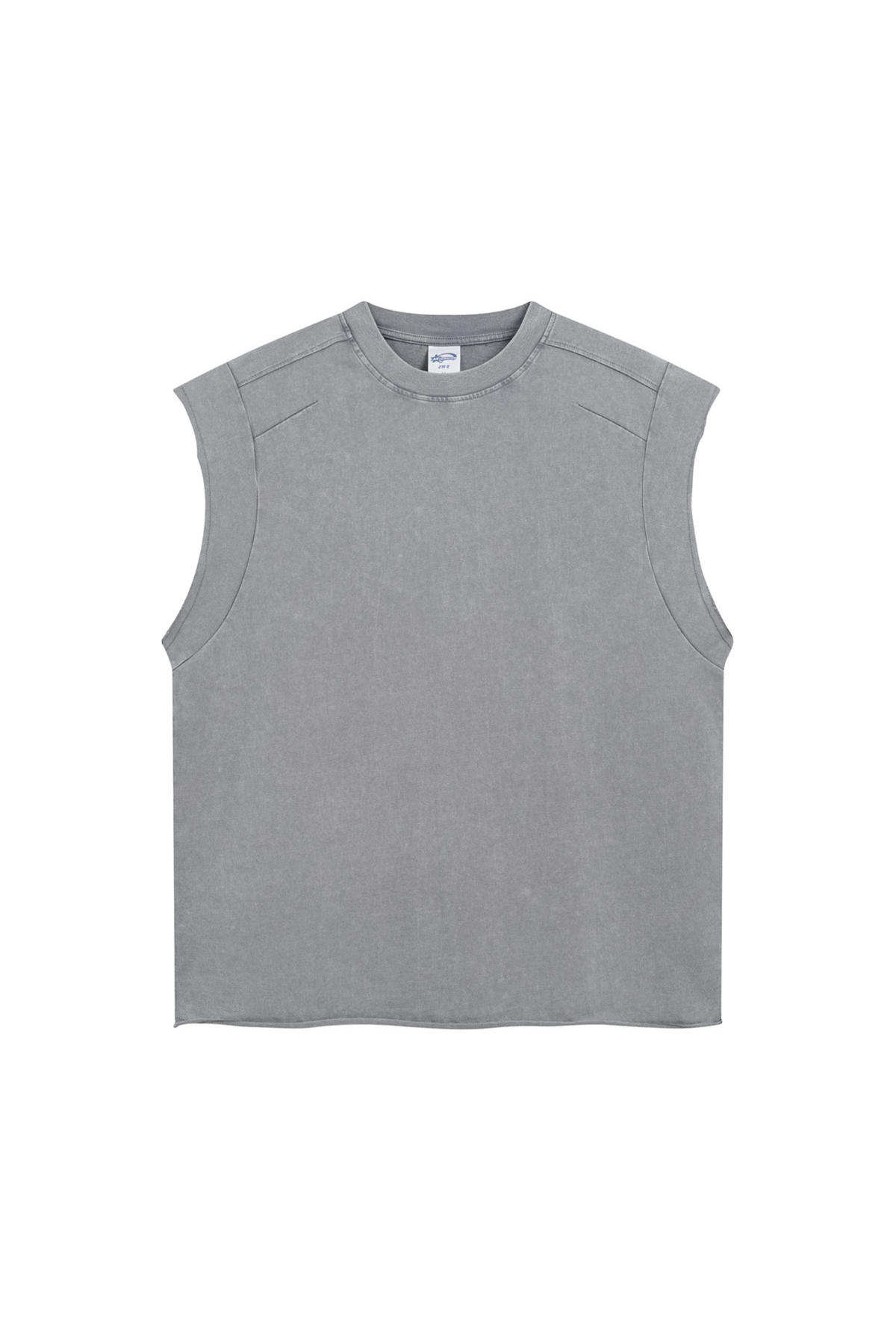 Raw-Edge Washed Sleeveless T-Shirt