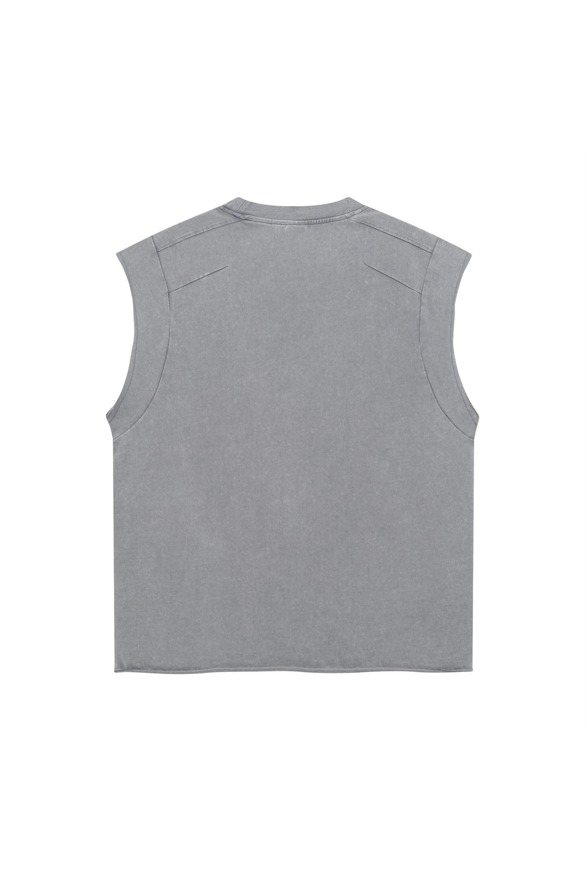 Raw-Edge Washed Sleeveless T-Shirt