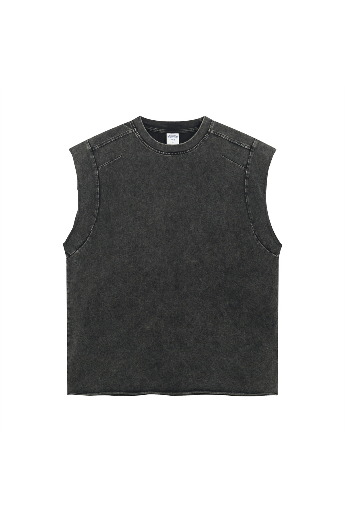 Raw-Edge Washed Sleeveless T-Shirt