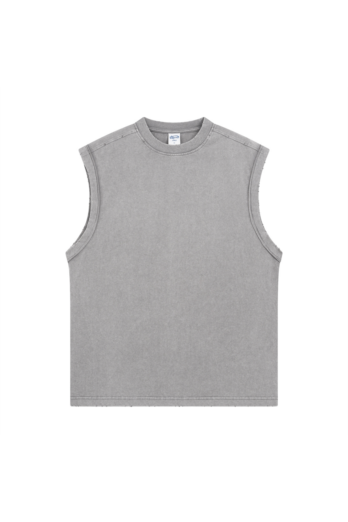 Distressed Stone Wash Sleeveless T-Shirt