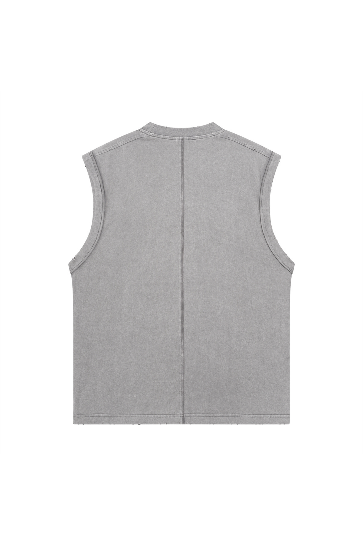Distressed Stone Wash Sleeveless T-Shirt