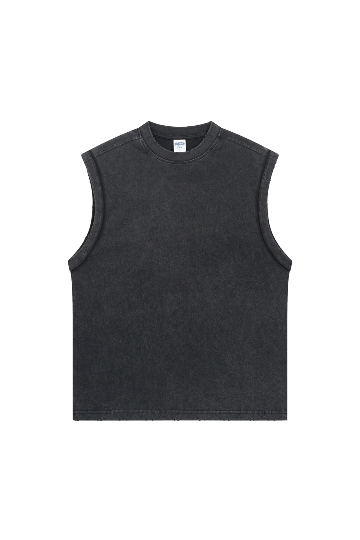 Distressed Stone Wash Sleeveless T-Shirt