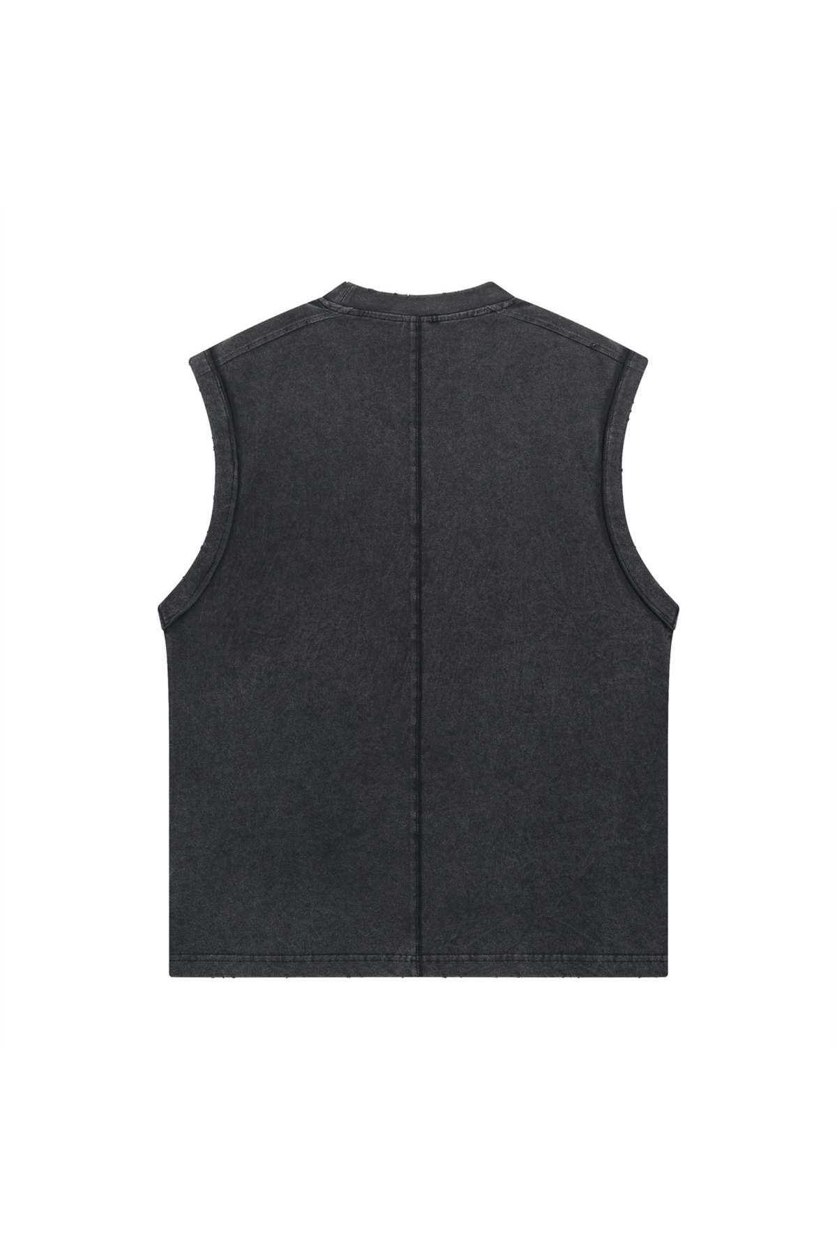 Distressed Stone Wash Sleeveless T-Shirt