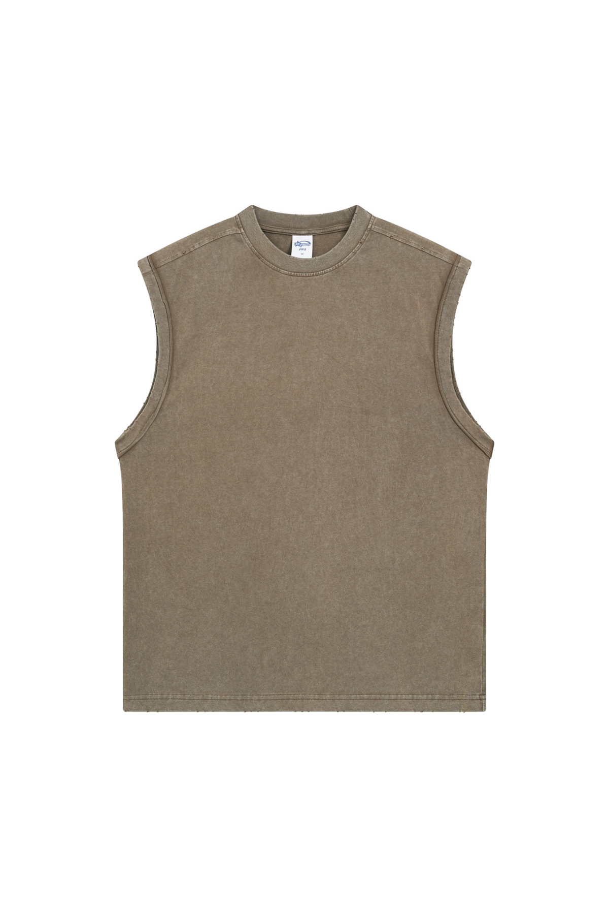 Distressed Stone Wash Sleeveless T-Shirt