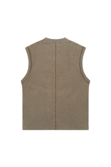 Distressed Stone Wash Sleeveless T-Shirt