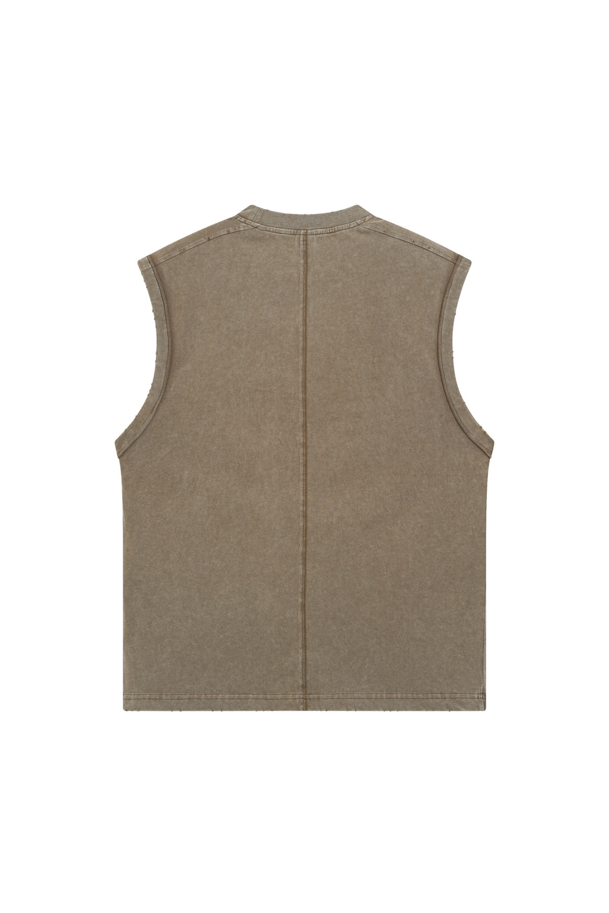 Distressed Stone Wash Sleeveless T-Shirt