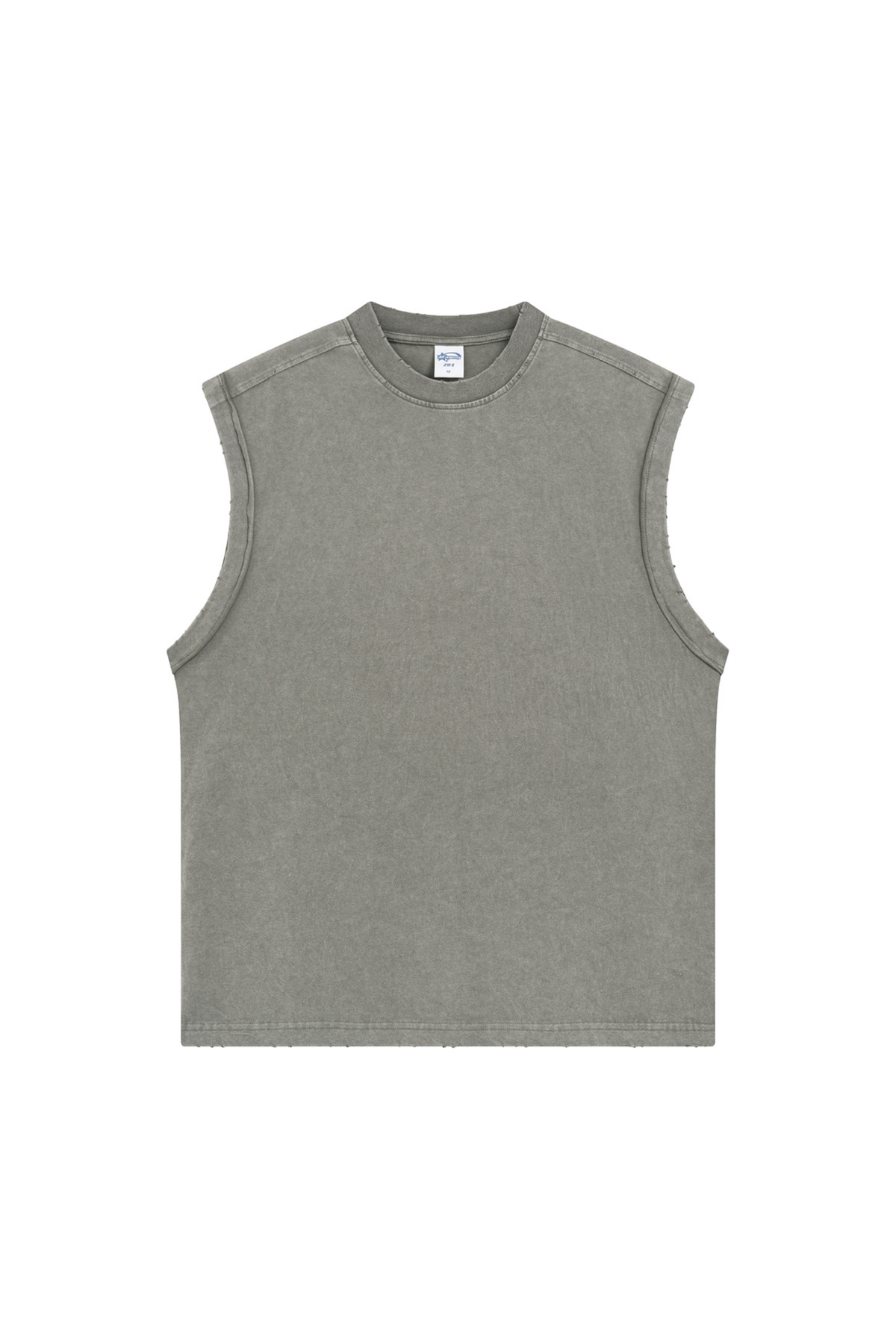 Distressed Stone Wash Sleeveless T-Shirt