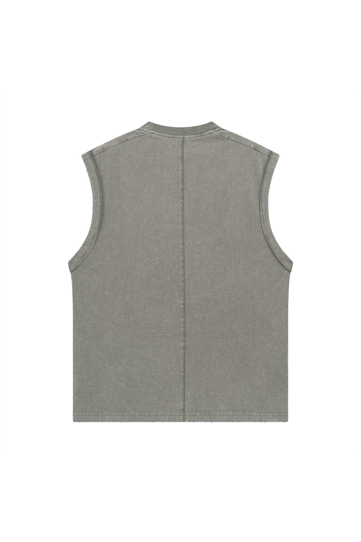 Distressed Stone Wash Sleeveless T-Shirt