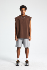 Panelled Oversized Sleeveless T-Shirt