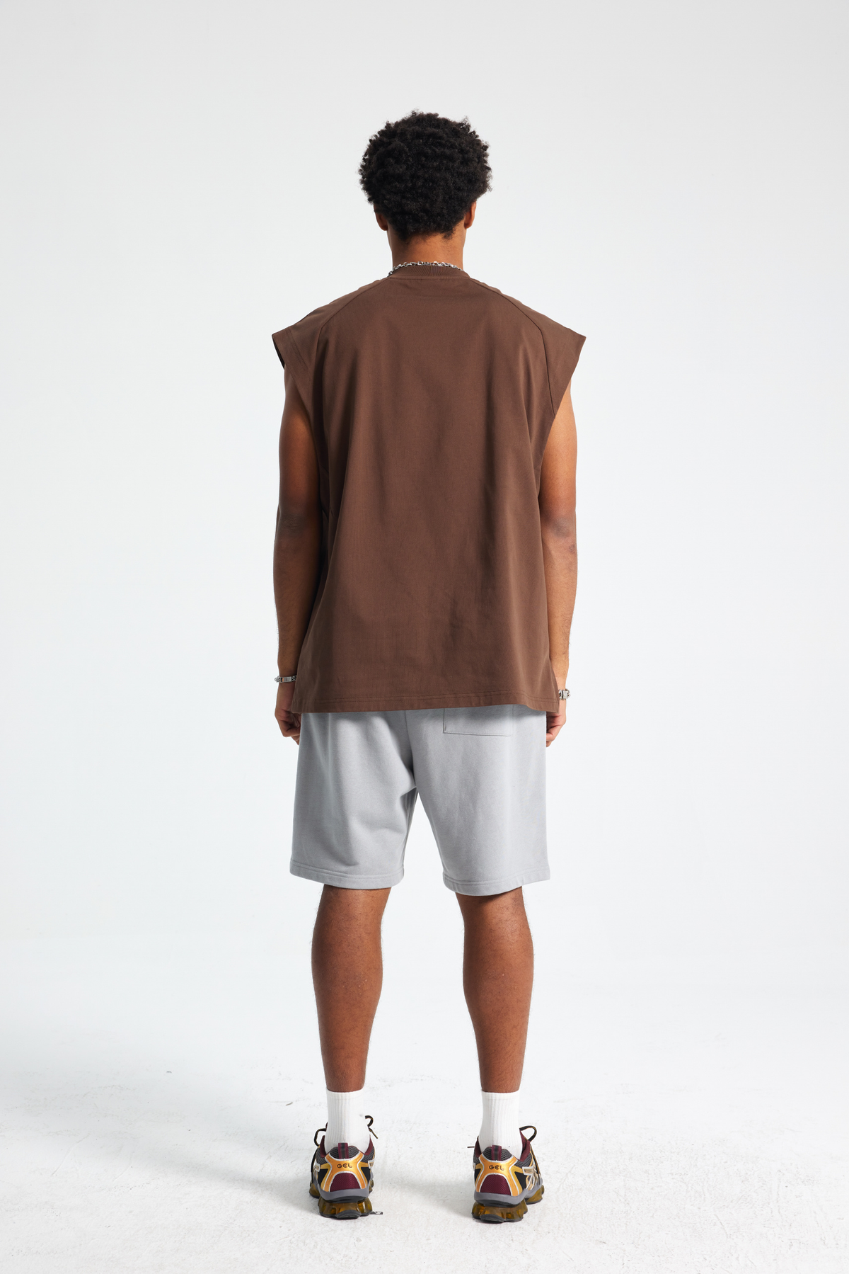 Panelled Oversized Sleeveless T-Shirt