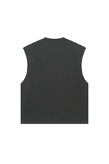Panelled Oversized Sleeveless T-Shirt