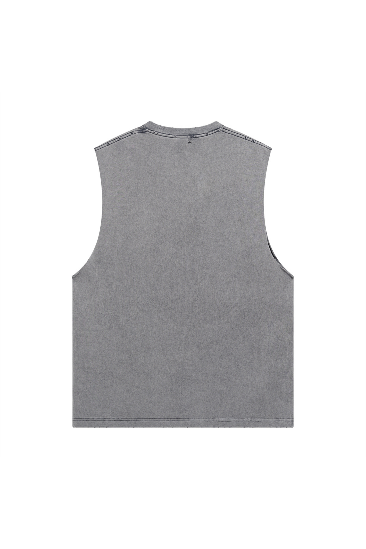 Distressed Raw-Edge Sleeveless T-Shirt