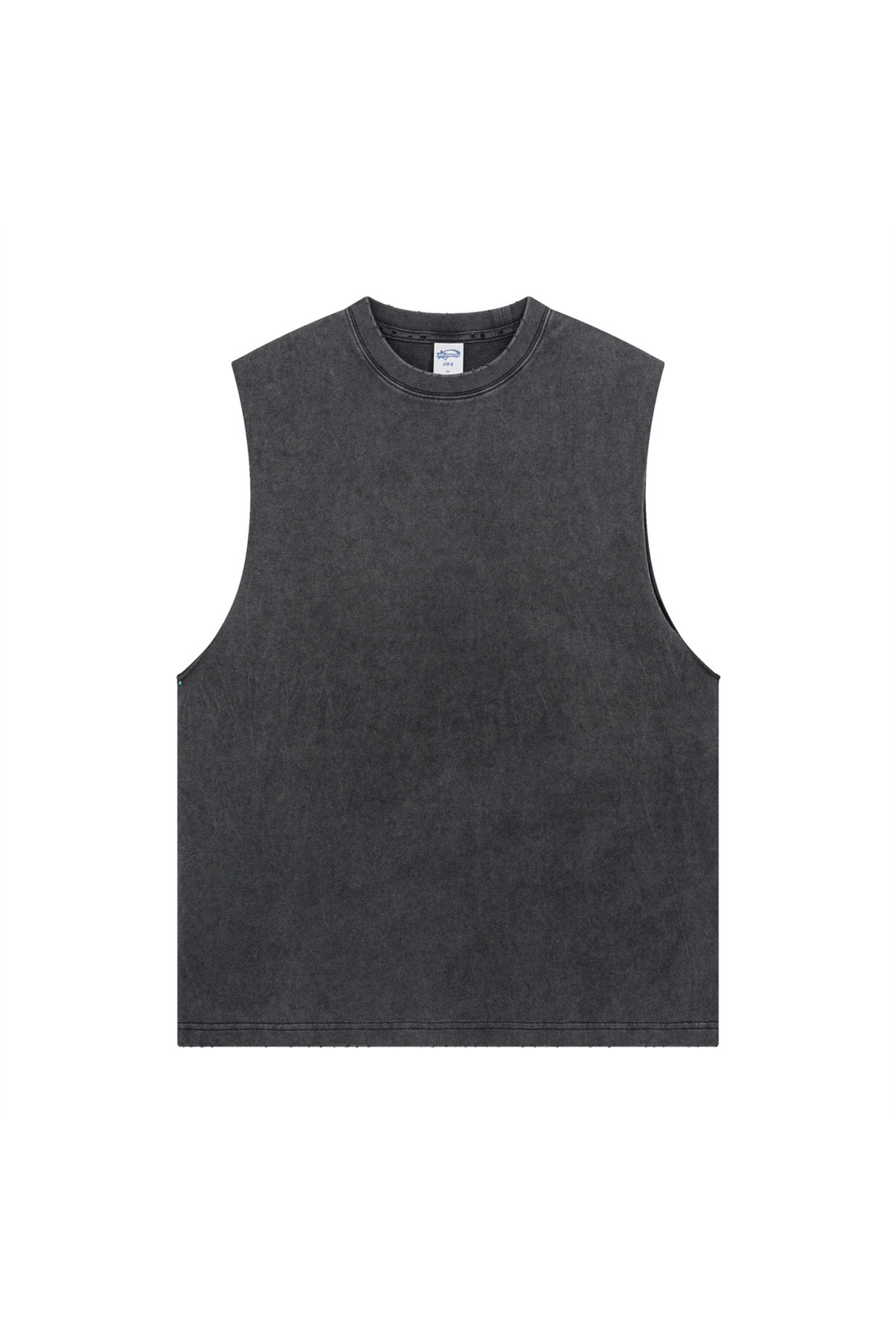Distressed Raw-Edge Sleeveless T-Shirt